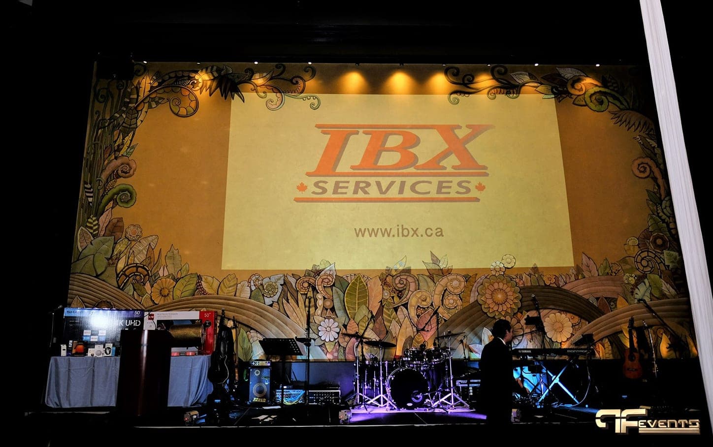 Colourful stage lighting design at a live event