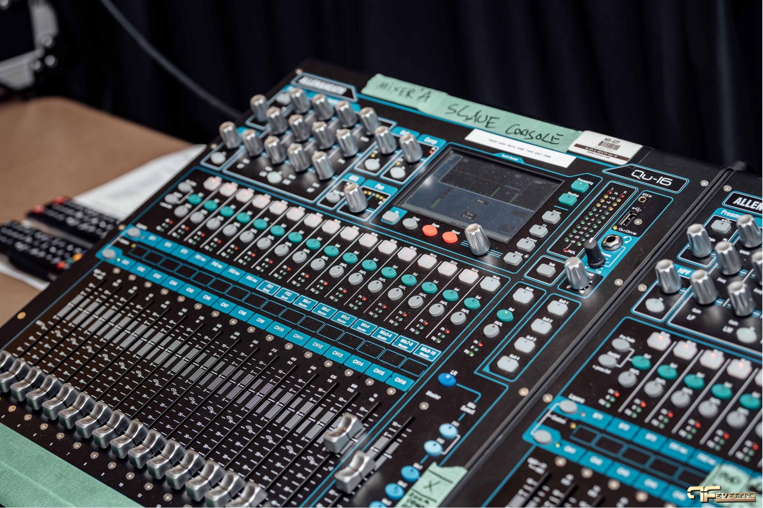 Allen & Heath Qu-16 digital mixer labelled Mixer A slave console