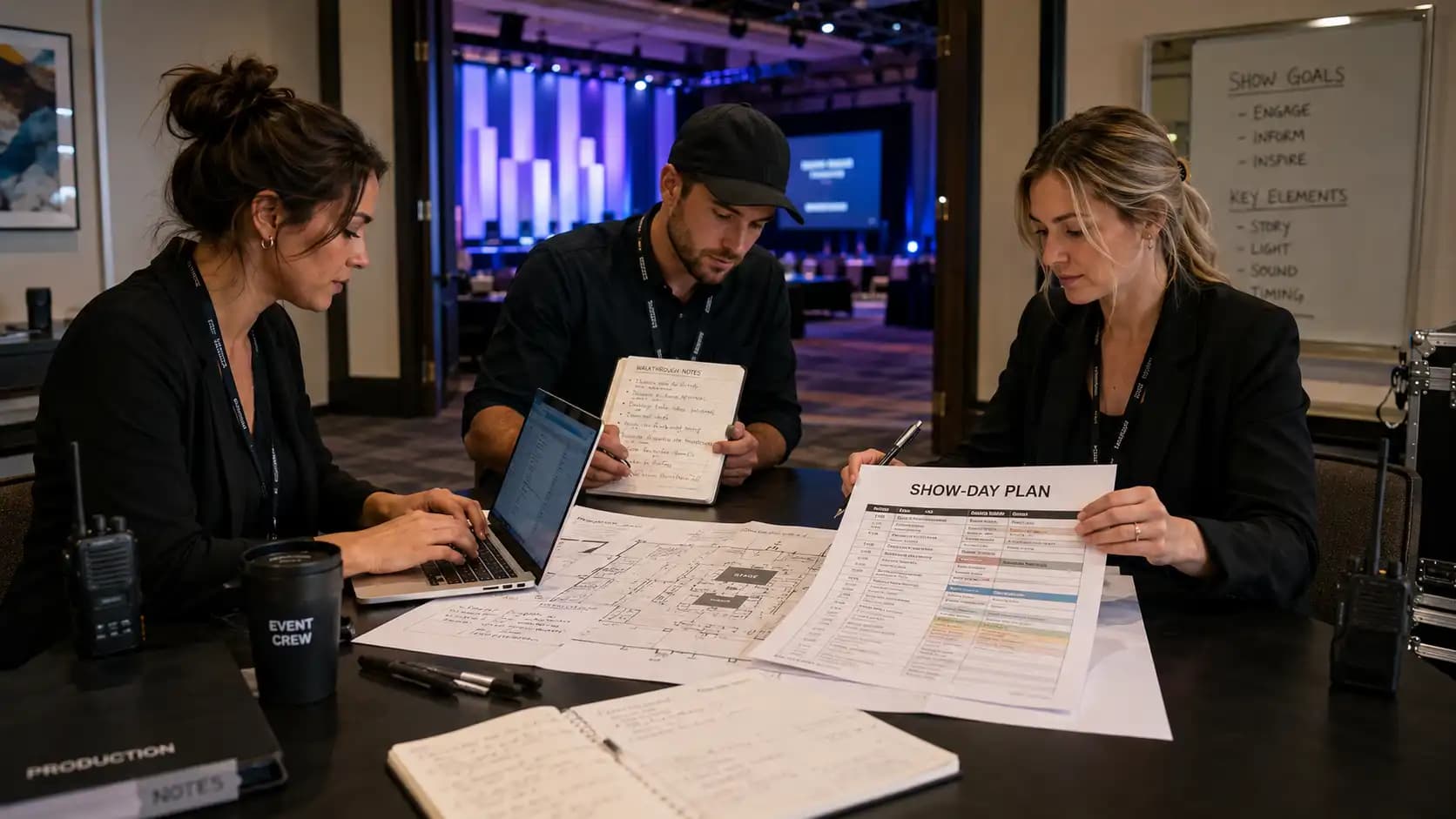 venue walkthrough notes becoming an event production plan